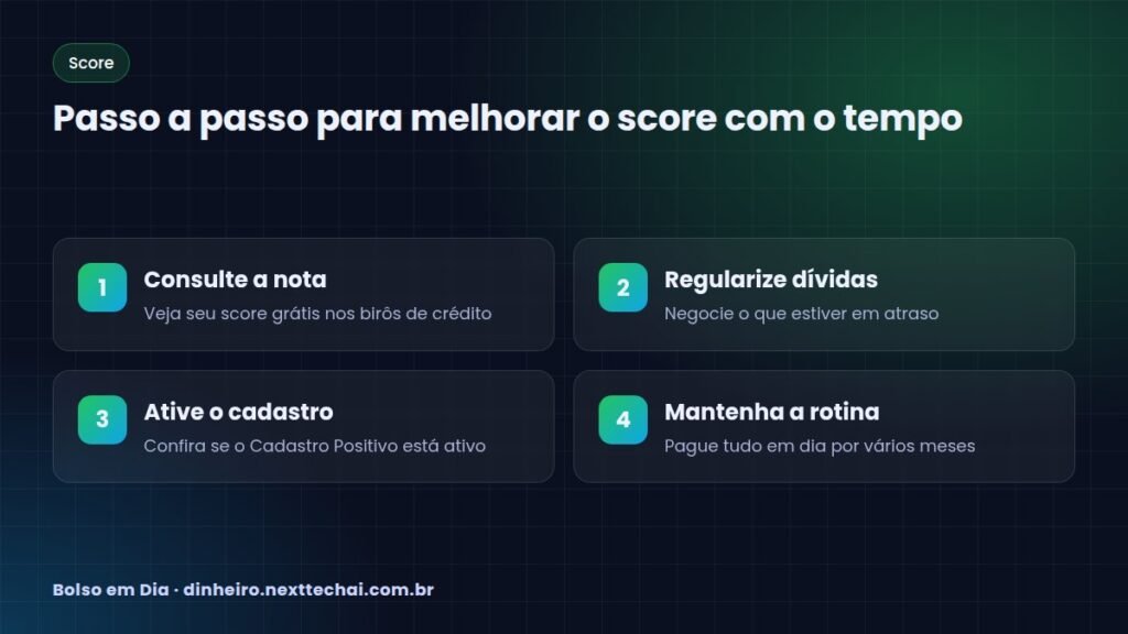 Passo a passo para melhorar o score com o tempo