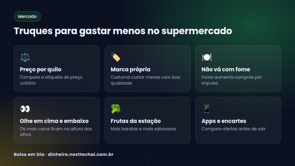 Truques para gastar menos no supermercado