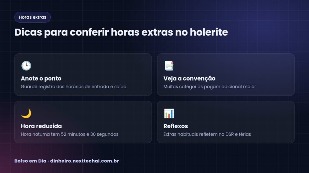 Dicas para conferir horas extras no holerite