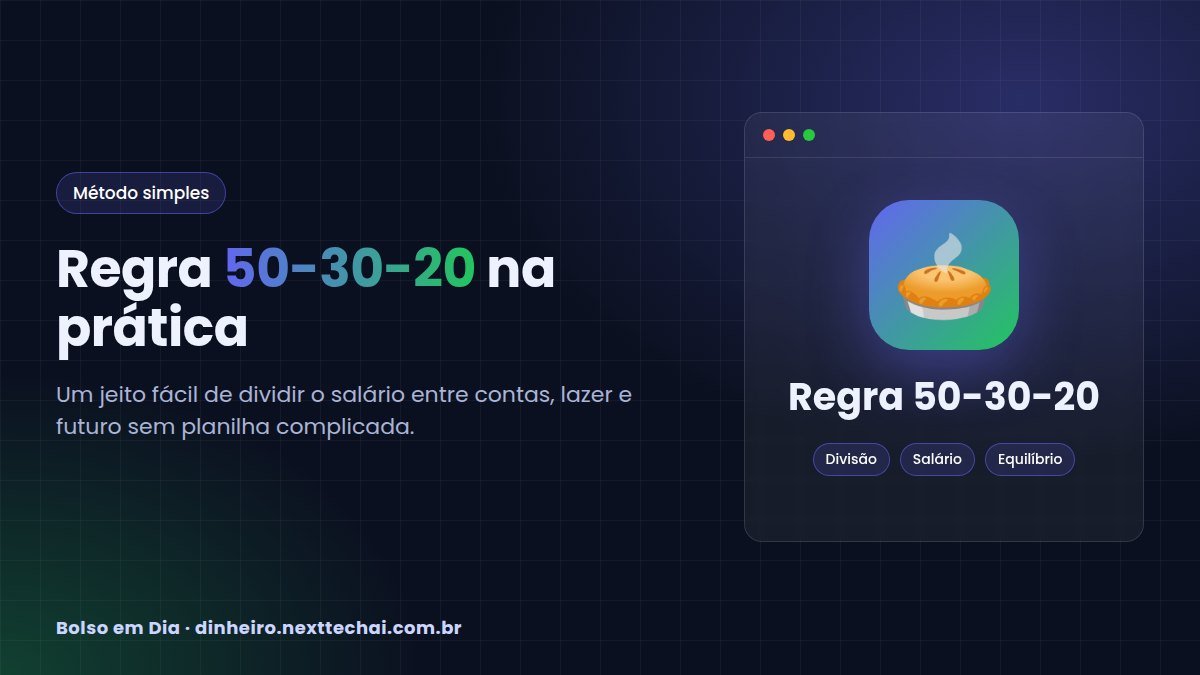 Regra 50-30-20: como dividir seu salário na prática