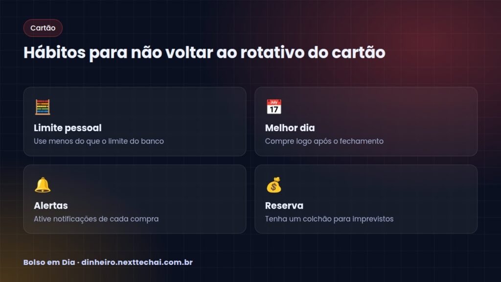 Hábitos para não voltar ao rotativo do cartão